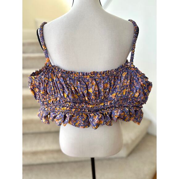 J.Crew Purple & Orange Ditzy Floral Corset Crop Top Tank - Picture 4 of 7